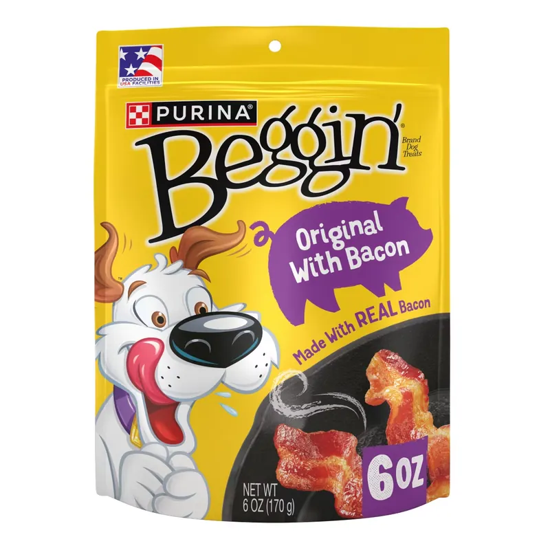 Purina Beggin‘ Strips Original Bacon and Pork Flavor Chewy Training Dog Treats - 6oz