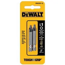 DeWALT DWA2SQ1IR2 Screwdriver Bit, 1 Drive, Square Drive, 1/4 in Shank, Hex Shank, 2-1/4 in L