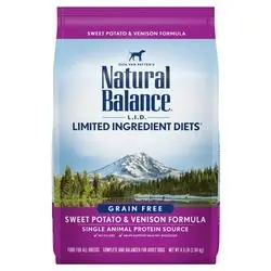 Natural Balance NAT44402 Adult Dog Treat, Dry, Sweet Potato, Venison Flavor, 8 oz Package, Bag