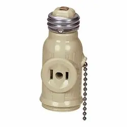 Eaton Wiring Devices 718V-BOX Socket Adapter, 660 W, 2-Outlet, Thermoplastic, Ivory