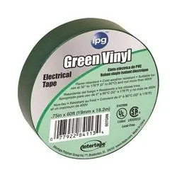 IPG 85827 Electrical Tape, 60 ft L, 3/4 in W, PVC Backing, Green