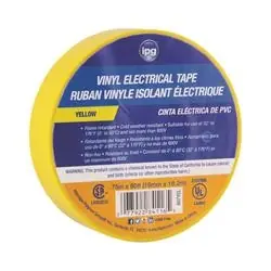 IPG 85830 Electrical Tape, 60 ft L, 3/4 in W, PVC Backing, Yellow