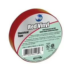 IPG 85832 Electrical Tape, 60 ft L, 3/4 in W, PVC Backing, Red