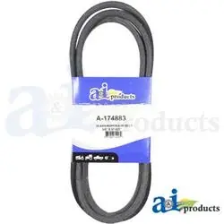 A & I Products A-174883 Deck Belt, Wrapped, 5/8 in W, 0.444 in Thick, Gray