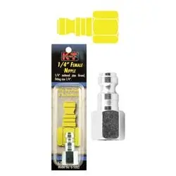 K-T INDUSTRIES 6-5002 Nipple, 1/4 in, FNPT, Steel, Zinc