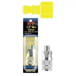 K-T INDUSTRIES TRU-FLATE Standard 6-5004 Coupler, 1/4 in, MNPT, Brass, Zinc