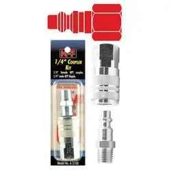 K-T INDUSTRIES 6-5100 Coupler Nipple Set, 1/4 in, Brass, Zinc