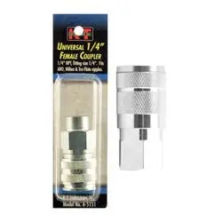 K-T INDUSTRIES 6-5151 Universal Coupling, 1/4 in, FNPT, Brass, Zinc