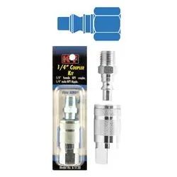 K-T INDUSTRIES 6-5130 Coupler/Nipple Set, 1/4 in, Brass, Zinc