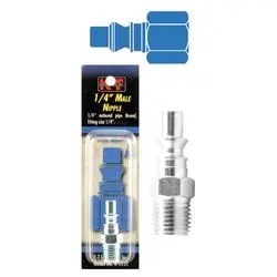 K-T INDUSTRIES ARO 6-5131 Nipple, 1/4 in, MNPT, Steel, Zinc