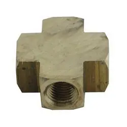K-T INDUSTRIES MANIFOLD 6-5272 Cross Fitting, 1/4 in, FNPT, Brass