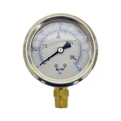 K-T INDUSTRIES 6-5474 Oil-Filled Gauge, 1/4 in Connection, NPT, 2-1/2 in Dial, Liquid Filled Oil
