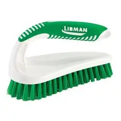LIBMAN 57 Power Scrub Brush, 1 in L Trim, PET Bristle, Green Bristle, 2-1/2 in W Brush, 6.37 in OAL