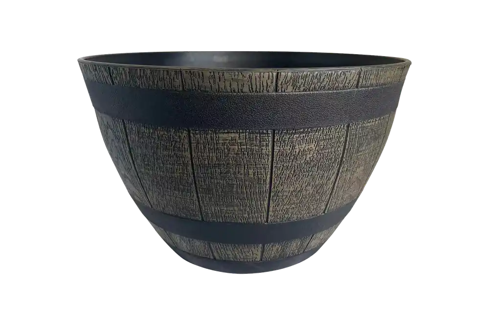 Misco Home and Garden 20.5" Resin Whiskey Barrel