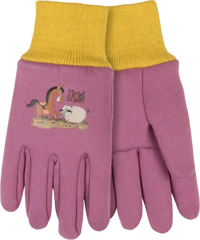 Kinco Kid‘s Farm Friends Jersey Gloves Green/Blue - Small