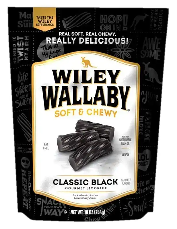 Kenny‘s Wiley Wallaby Gourmet Licorice, Classic Black, 10 oz.