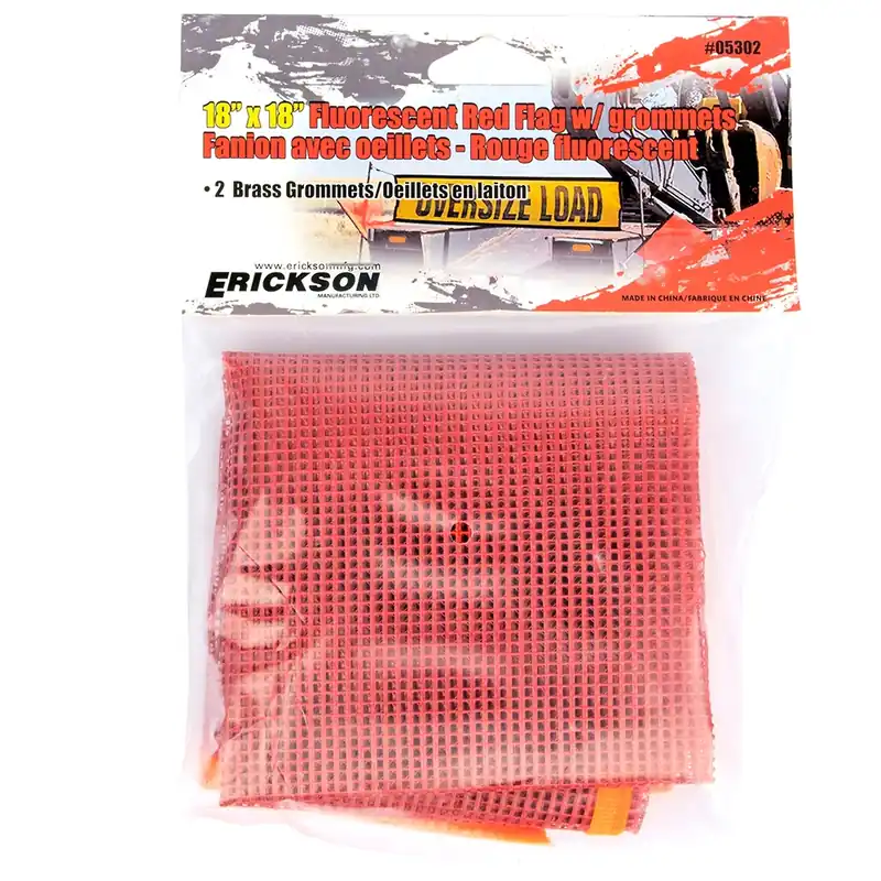 Erickson 05302 Fluorescent Red Mesh Flag - 18"X18"