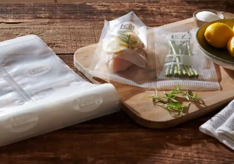 LEM MaxVac Portion Vacuum Bag Roll Zipper Top - 1 Quart 18 CT.