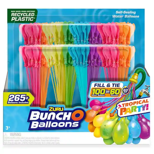 Zuru Bunch O Balloons Tropical Party Rapid-Filling Self-Sealing Water Balloons