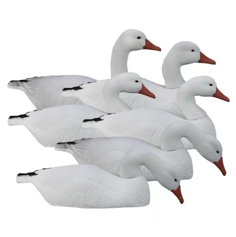 Higdon Outdoors Snow Goose Decoys, Full Size Half Shell, White - 6 Pack