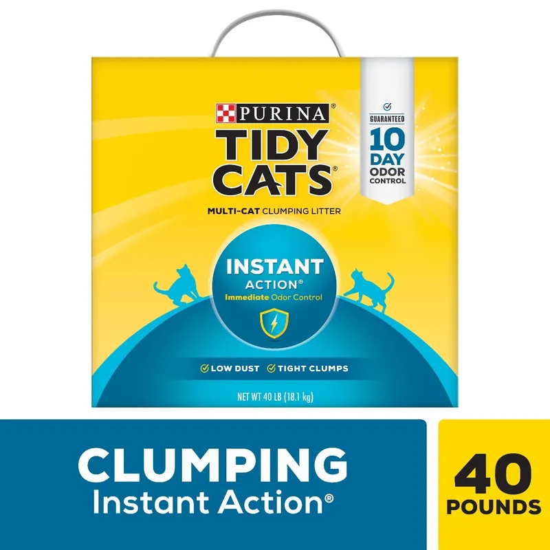 Tidy Cats Clumping Cat Litter, Instant Action Multi Cat Litter, 40 lb. Box