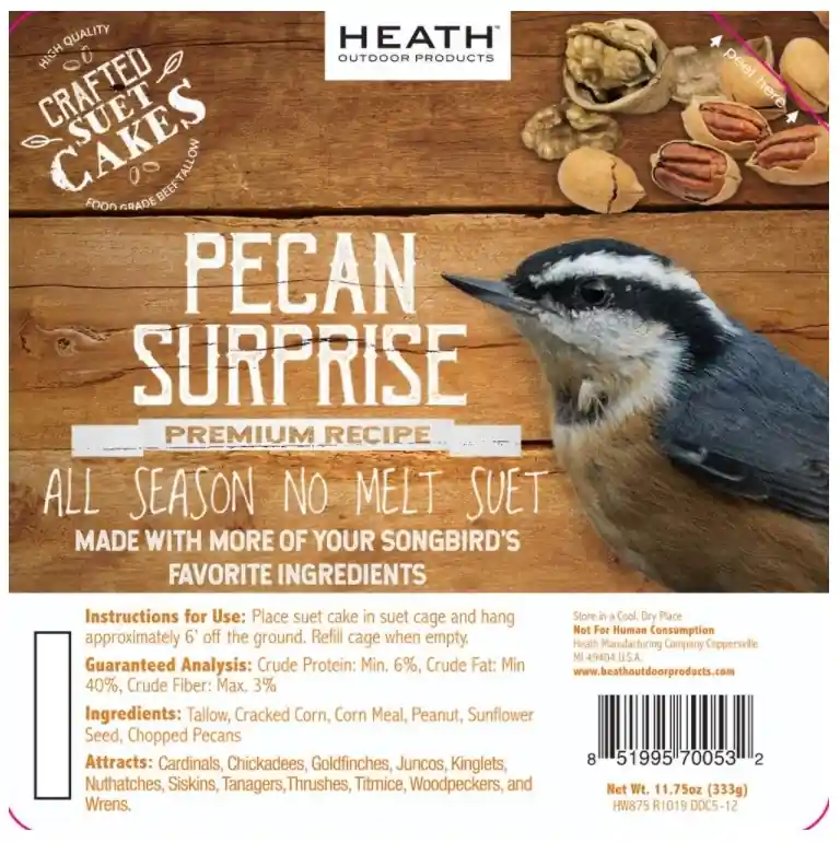 Heath Outdoor Products Premium All Season Suet Cakes, 11.75 oz. - Pecan Surprise