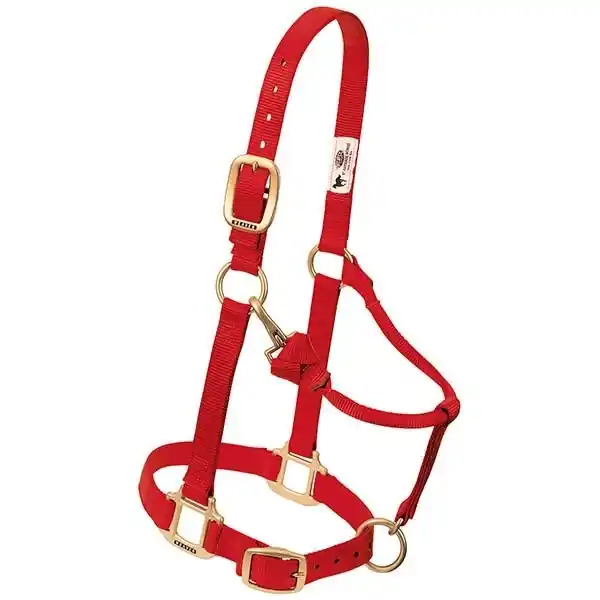 WEAVER LEATHER 35-1032-RD Adjustable Halter, Pony, Weanling, Nylon, Red