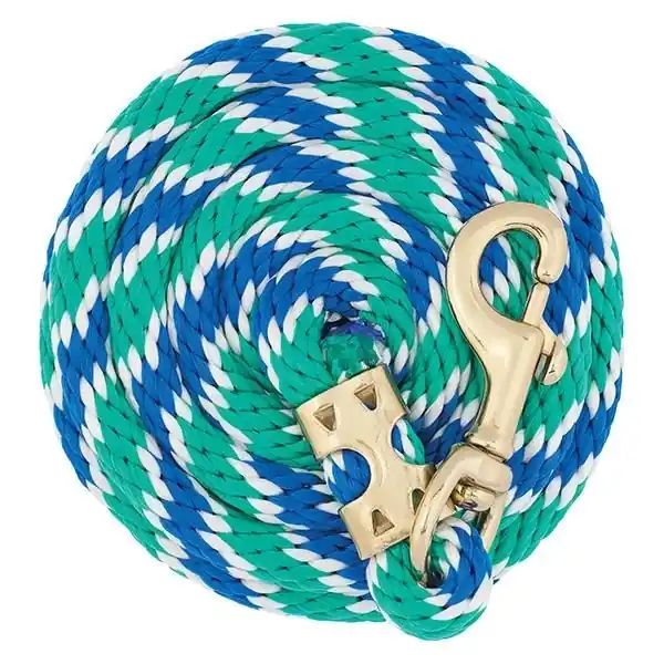 WEAVER LEATHER 35-2155-Q12 Lead Rope, 5/8 in, 8 ft L, Polypropylene Line, Blue/Green/White