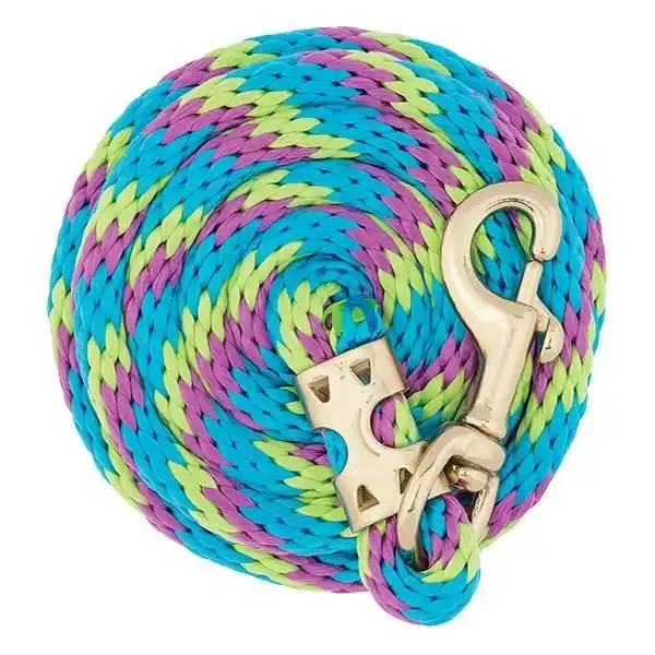 WEAVER LEATHER 35-2155-B17 Lead Rope, 5/8 in, 8 ft L, Polypropylene Line, Hurricane Blue/Lime Zest