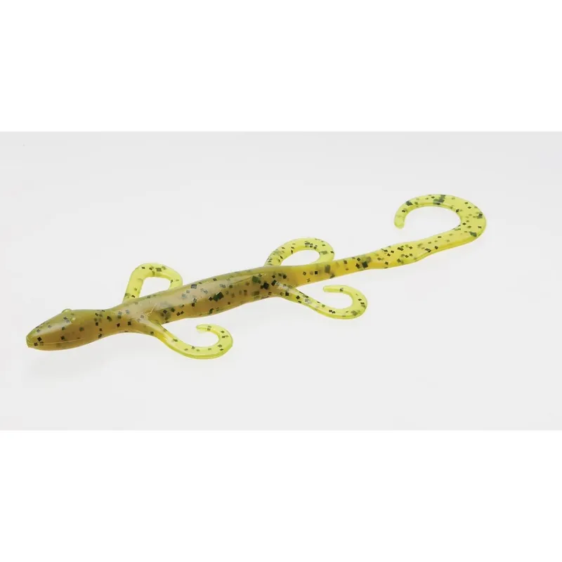 Zoom 002-012 Lizard Worm, Plastic, Chartreuse Pumpkin Bait