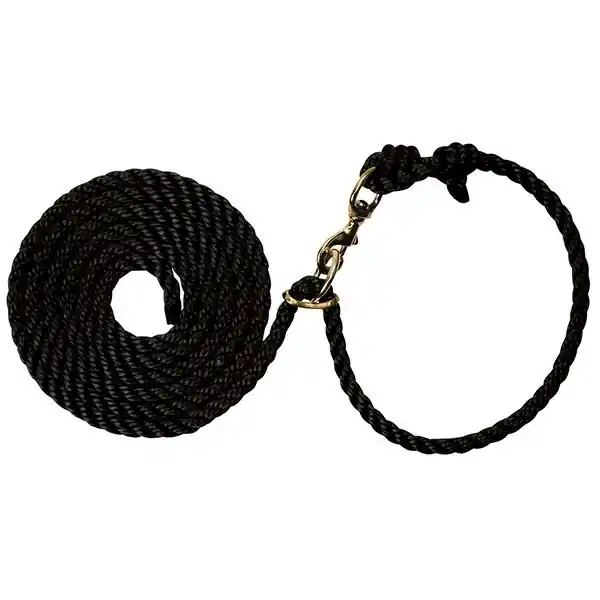 WEAVER LEATHER 35-4040-BK Livestock Neck Rope, 10 ft L, Fastening Method Snap, Polypropylene Line, Black