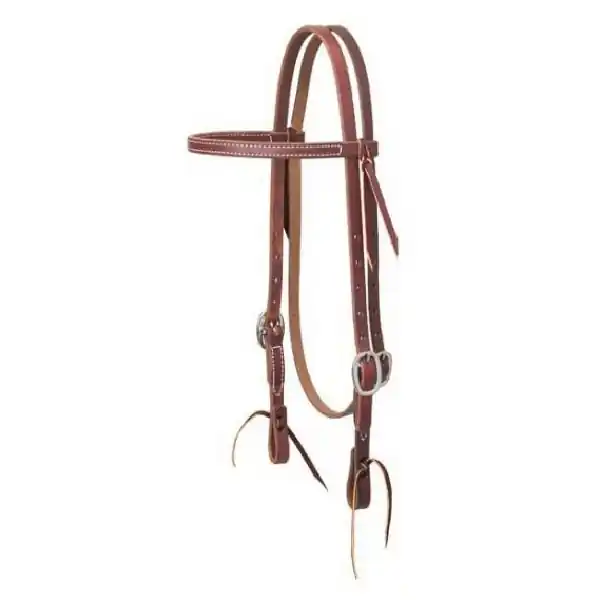 WEAVER LEATHER Working Tack 10-0514 Browband Headstall, 5/8 in, Leather, Golden Chestnut