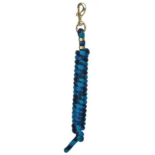 WEAVER LEATHER 35-2100-B15 Lead Rope, 10 ft L, Fastening Method Snap, Polypropylene Line, Blue/Navy Blue/Turquoise