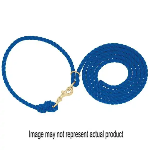WEAVER LEATHER 35-4040-BL Livestock Neck Rope, 10 ft L, Fastening Method Snap, Polypropylene Line, Blue