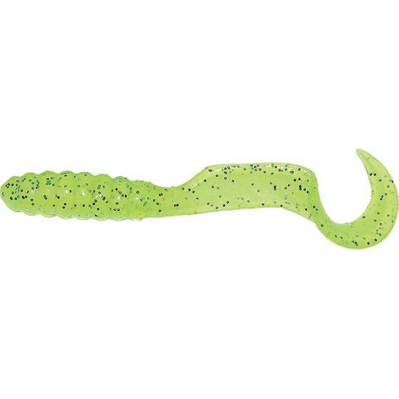 MISTER TWISTER Meeny MTO20 101S Lure, Curly Tail, Neon Chartreuse Flake Lure