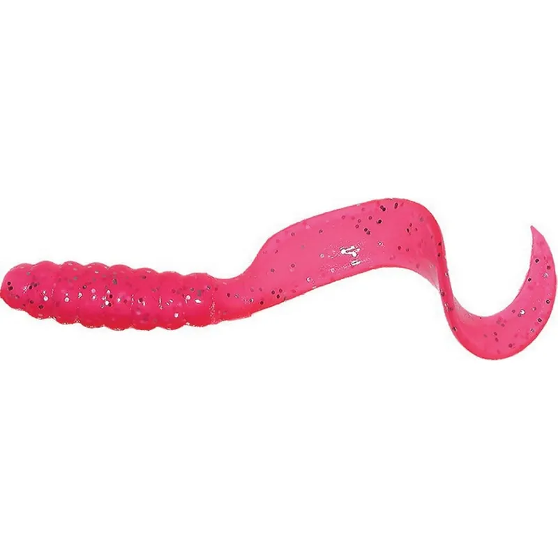 MISTER TWISTER Meeny MTO20 61S Lure, Curly Tail, Neon Pink Flake Lure