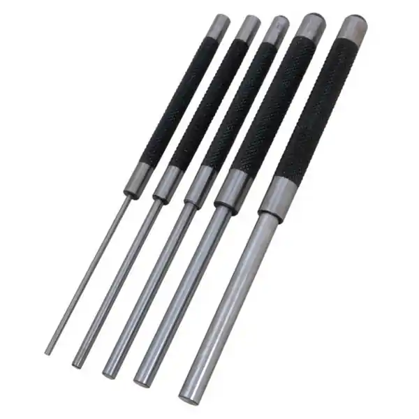 Performance Tool W758 Long Pin Punch Set, 5-Piece, Carbon Steel
