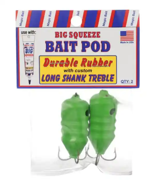 Magic Bait Big Squeeze Bait Pod, Rubber, Green - BP-01