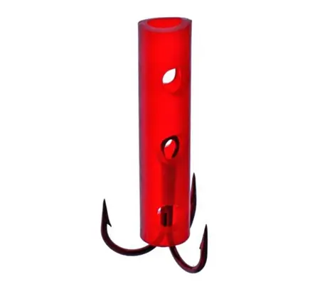 Boss Kat Tube Treble - Boss Red 2 Count BK97Q - For Dip Bait - Size 4
