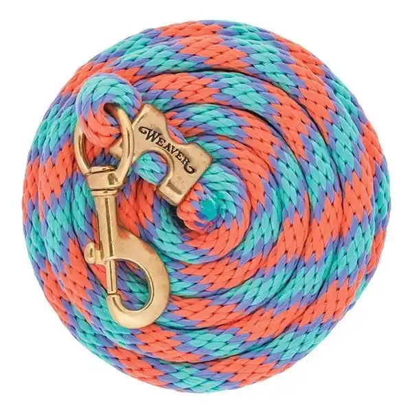 WEAVER LEATHER 35-2100-Q16 Lead Rope, 5/8 in, 10 ft L, Polypropylene Line, Coral/Lavender/Mint