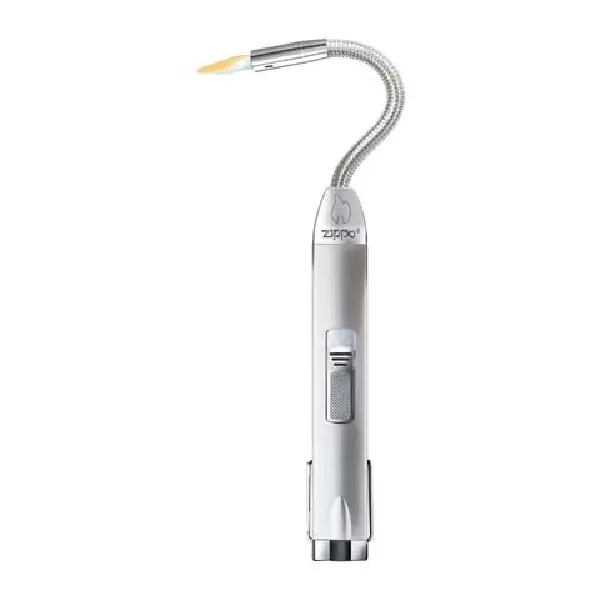 Zippo 121340 Flex Neck Utility Lighter, Butane, Refillable Yes, Child Safe Yes, Satin Silver
