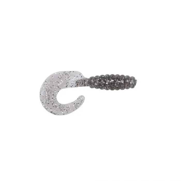 YUM YG265 Fishing Bait, Grub, Soft Bait, Plastic, Silver Flake/Smoke Bait