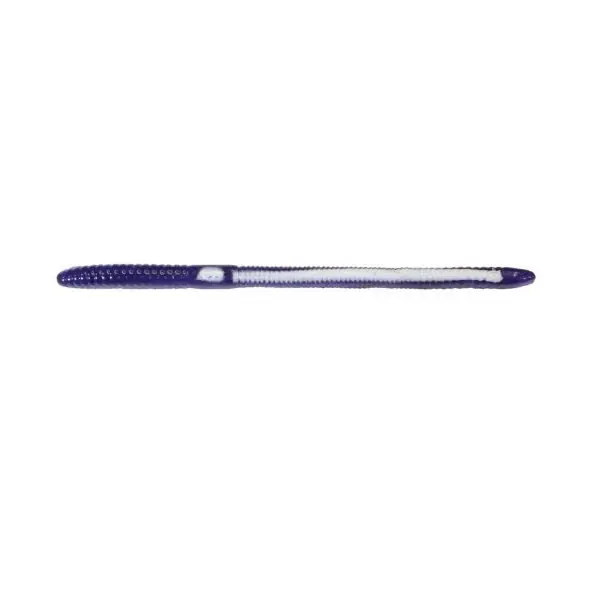 STOPPER LURES 2WBSM1PK-1S Magnum Fishing Lure, Rigged Worm, Bass, 2-Hook, Plastic, Purple/White Stripe Lure