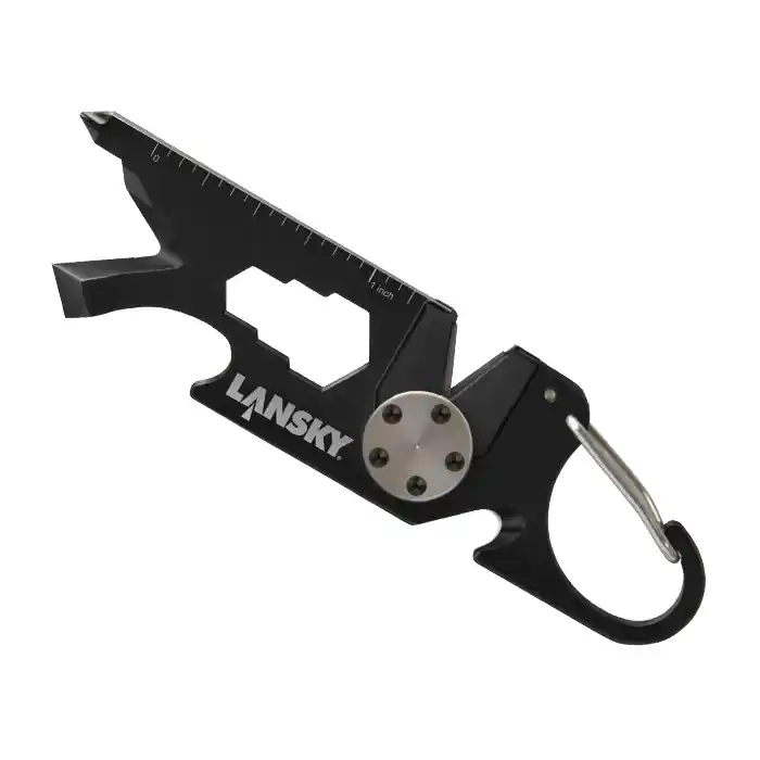 LANSKY SHARPENERS Roadie ROAD1 8-in 1 Keychain Knife Sharpener, Metal