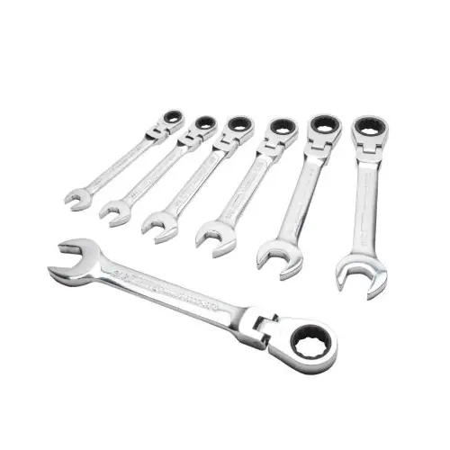 DeWALT DWMT74195 Ratcheting Combination Wrench Set, 7-Piece, Chrome Vanadium Steel