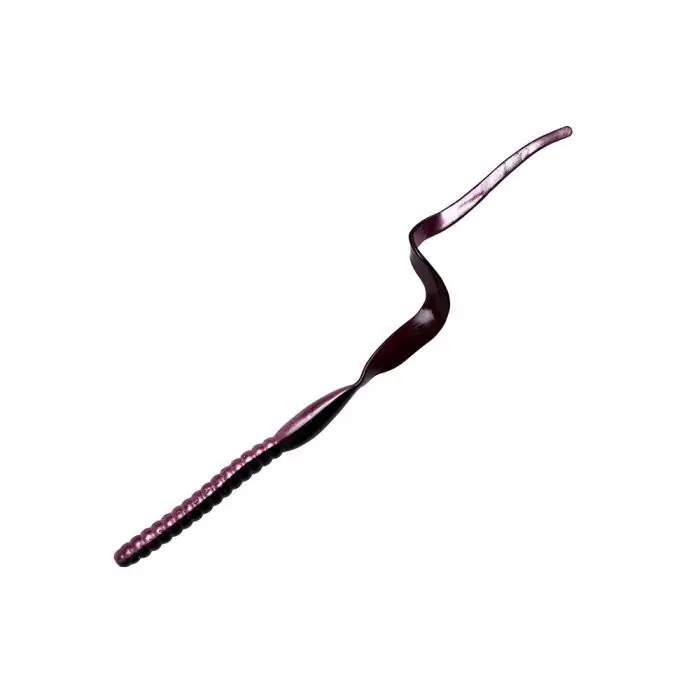 YUM YRBT713 Fishing Lure, Curl Tail Worm, Ribbontail, Bass, Plastic, Red Shad Lure