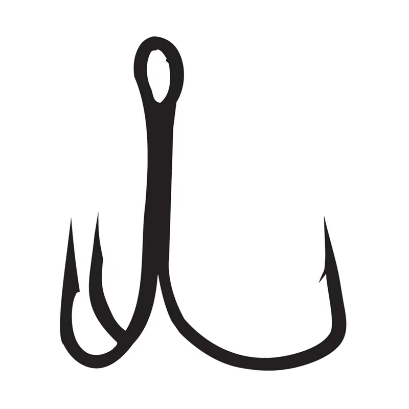 Gamakatsu 77407 Extra Wide Gap Treble Hook, HCS, Nickel Silver Black