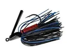 BOOYAH Swim‘n Jig BYSJ1204 Fishing Lure, 1-Hook, Silicon, Black/Blue Lure