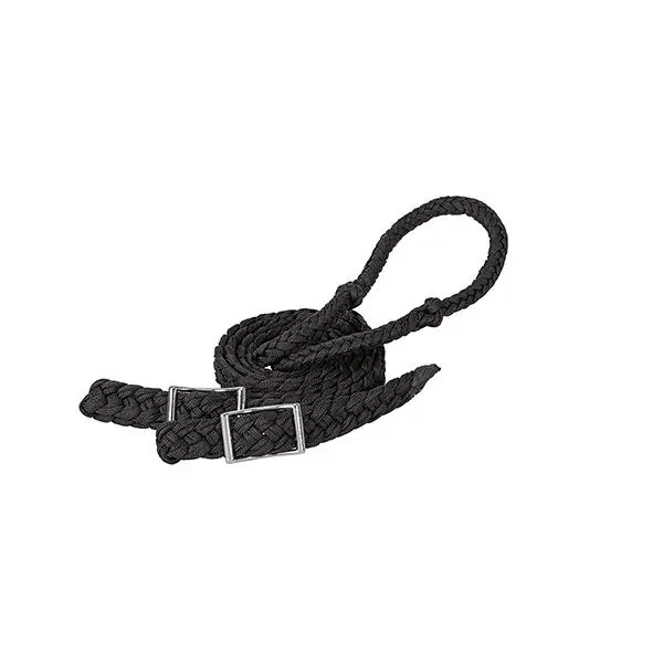 WEAVER LEATHER 35-2051-B13 Barrel Rein, 8 ft L, 1/2 in W, Conway Buckle, Nylon, Black