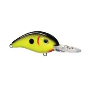 Strike King KVD KVD 1.5 HCKVDS1.5-535 Hard Squarebill Crankbait, Black Back/Chartreuse Bait